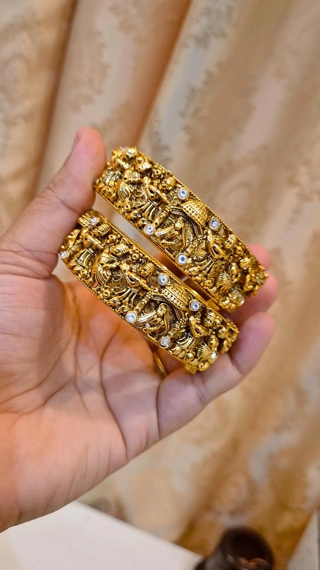 Signature Dulhan Paalki Rajwadi Heritage Designer Screw Openable Kadda - Pair