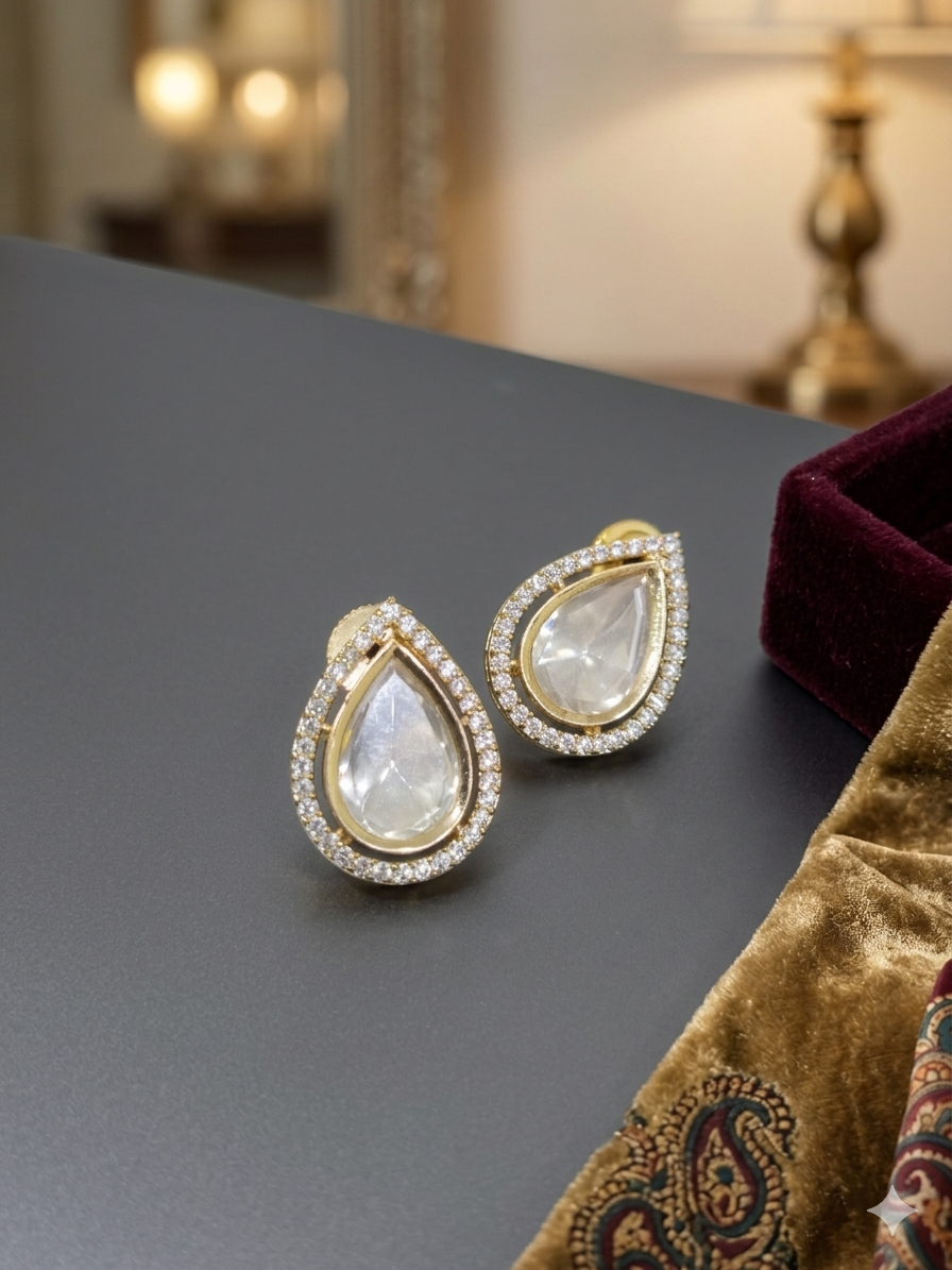 Moissanite Tear Drop Small Sized Stud Earrings