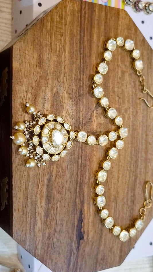 Signature Polki Moissanite Tikka Mathapatti