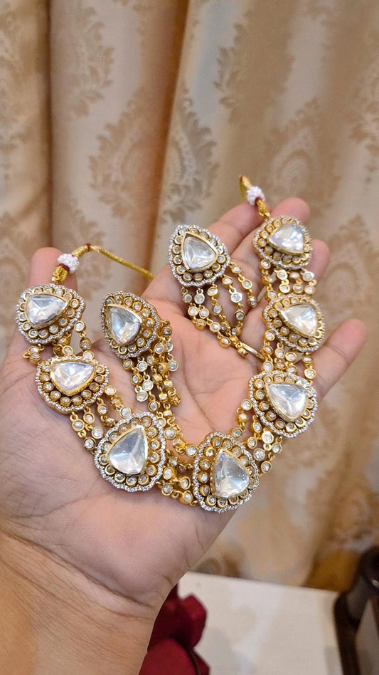 Naveli Polki moissanite Signature Necklace set