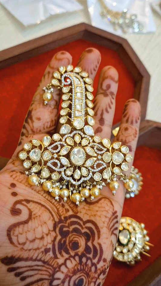Statement Moissanite Polki Kalangi | Brooch