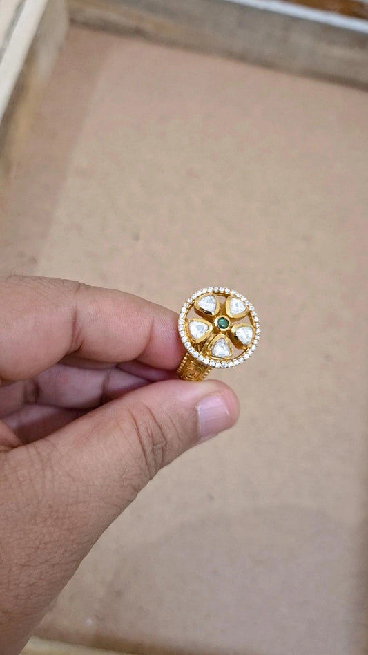 Quant Moissanite Polki Ring