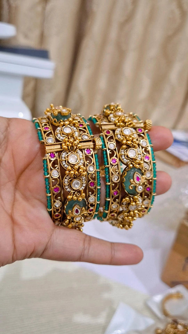 Statement Shivi Rajwadi Heritage Bangles - Pair