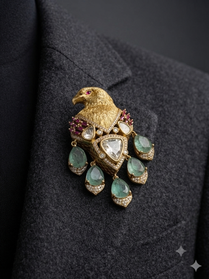 Regal Eagle Moissanite Unisex Luxe Brooch