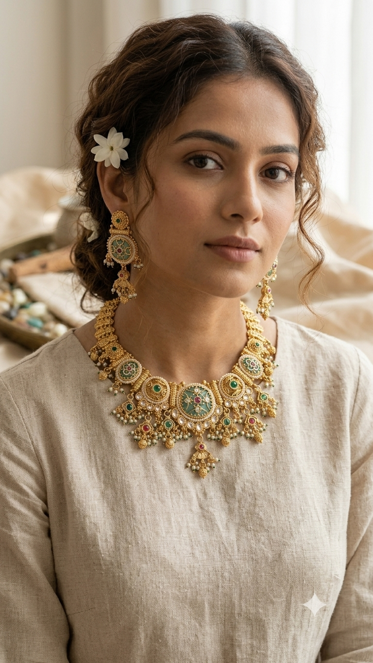 Moorga Heritage Regal  Necklace Earrings Set