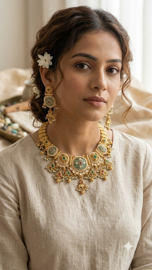 Moorga Heritage Regal  Necklace Earrings Set