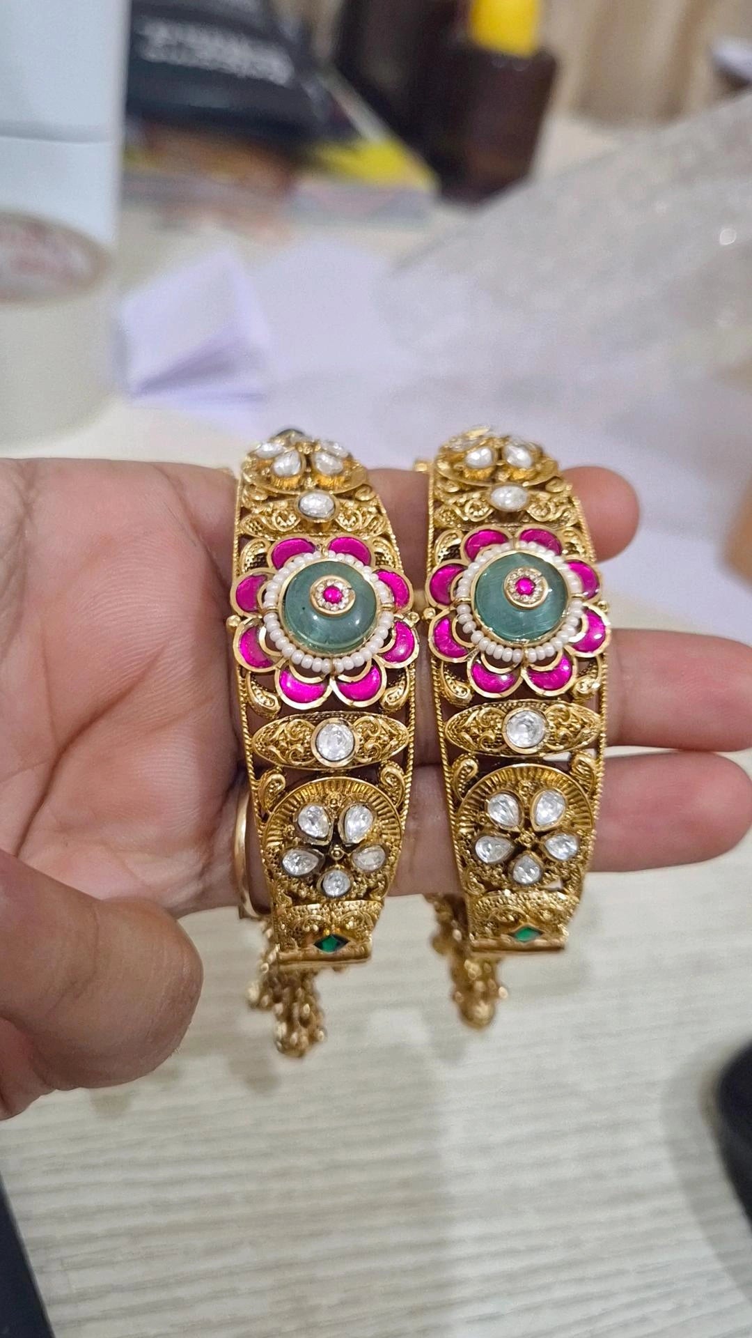 Statement Padmini Rajwadi Heritage Bangles - Pair
