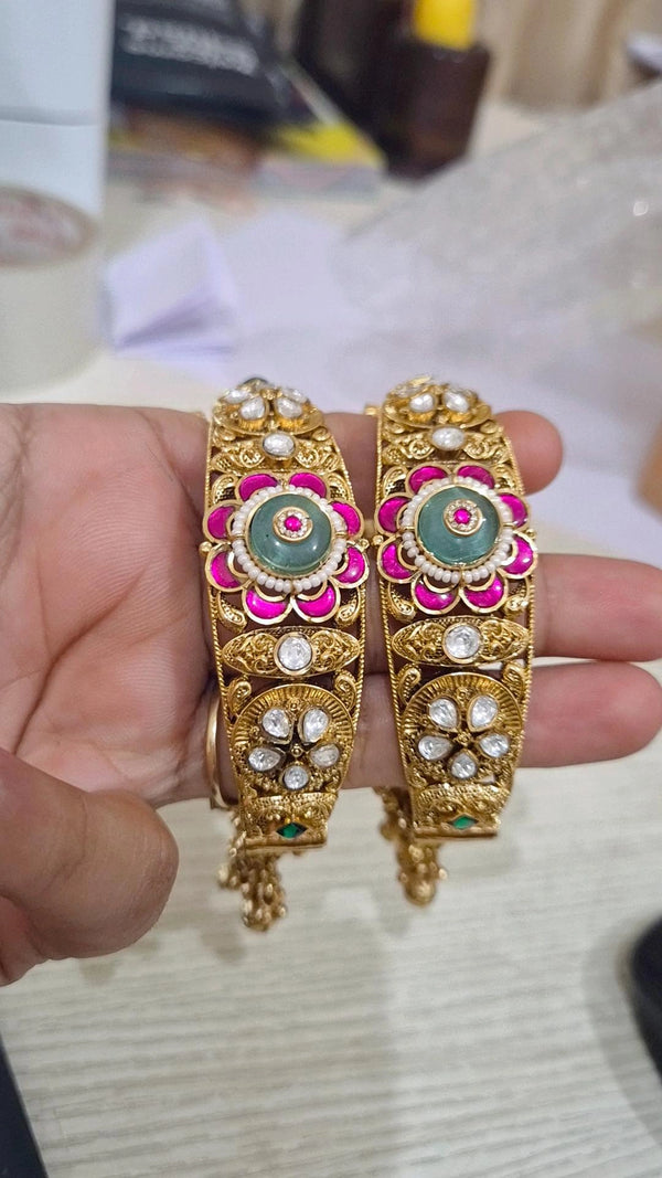 Statement Padmini Rajwadi Heritage Bangles - Pair