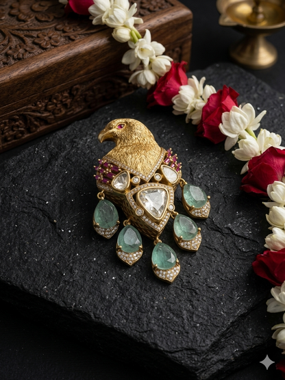 Regal Eagle Moissanite Unisex Luxe Brooch