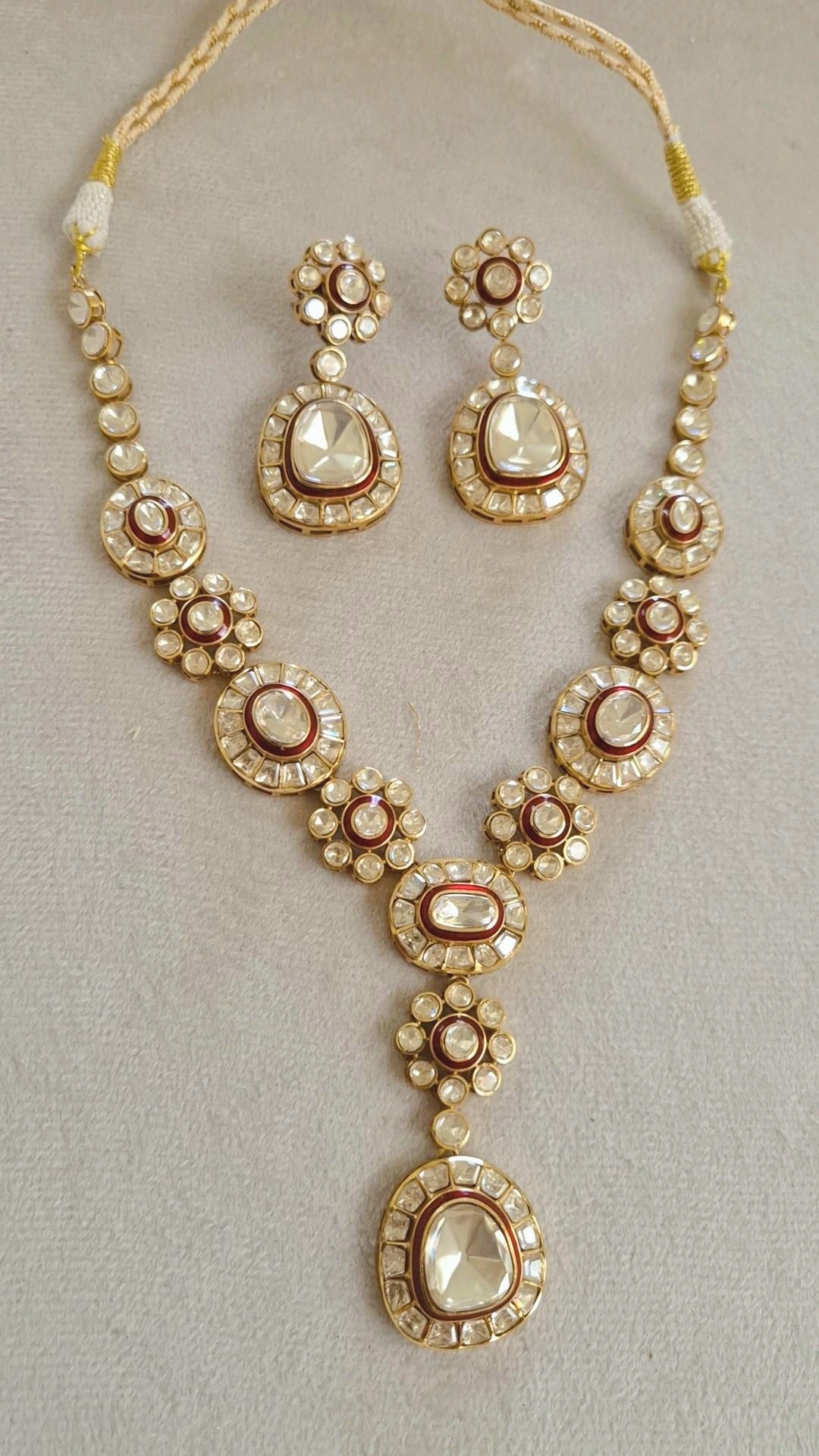 Nutan Moissanite Polki  Statement Necklace Set