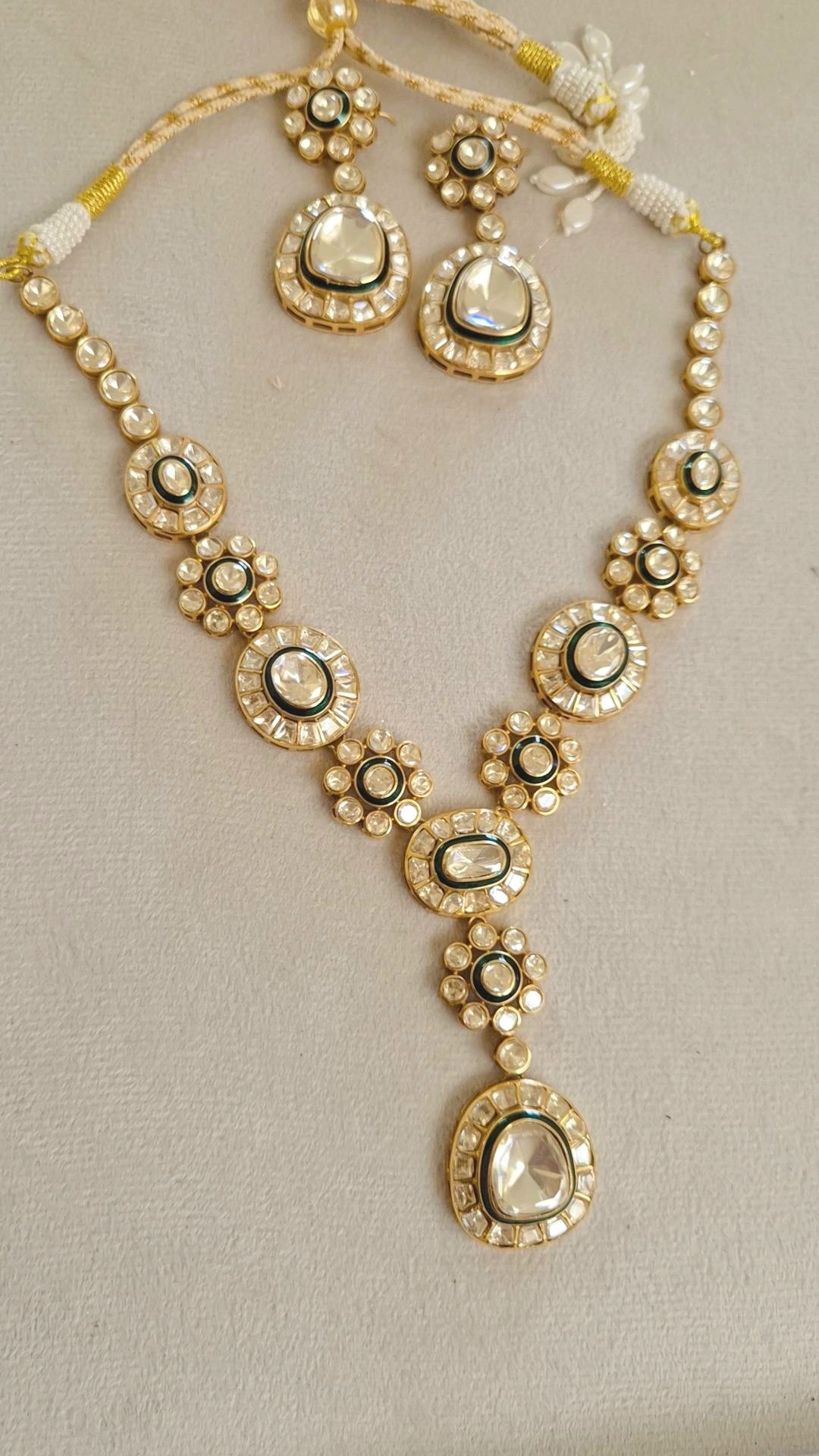 Nutan Moissanite Polki  Statement Necklace Set