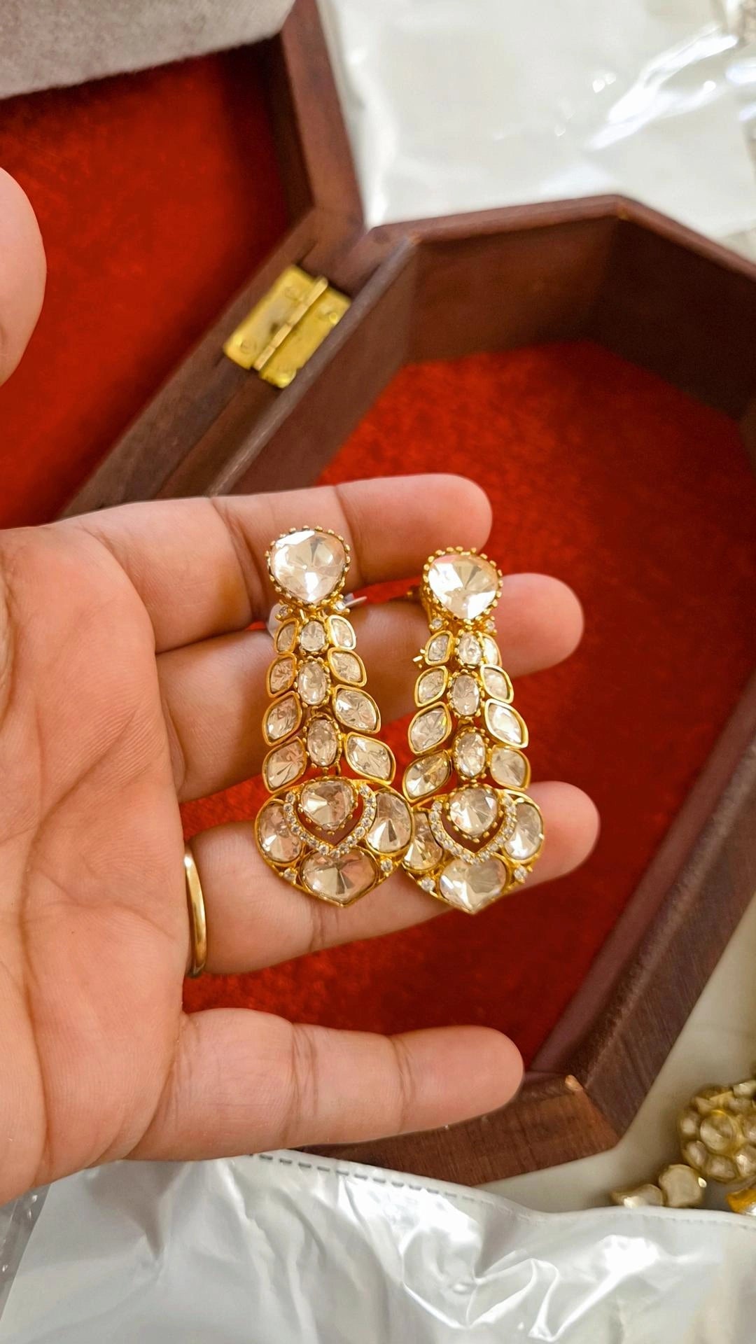 Pankhudi Signature Moissanite Polki Stud Earrings