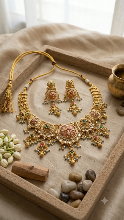 Moorga Heritage Regal  Necklace Earrings Set