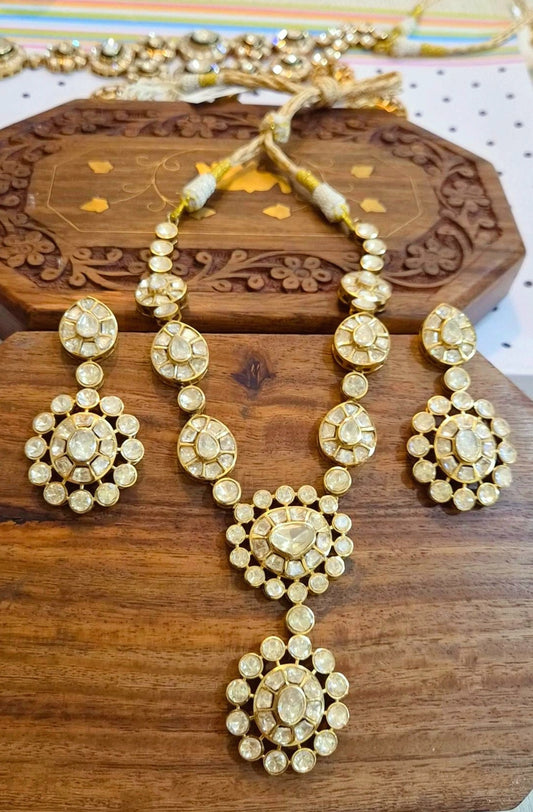 Shakuntala Statement Moissanite Polki Necklace Set