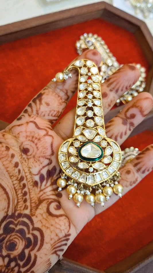Statement Moissanite Polki Kalangi | Brooch
