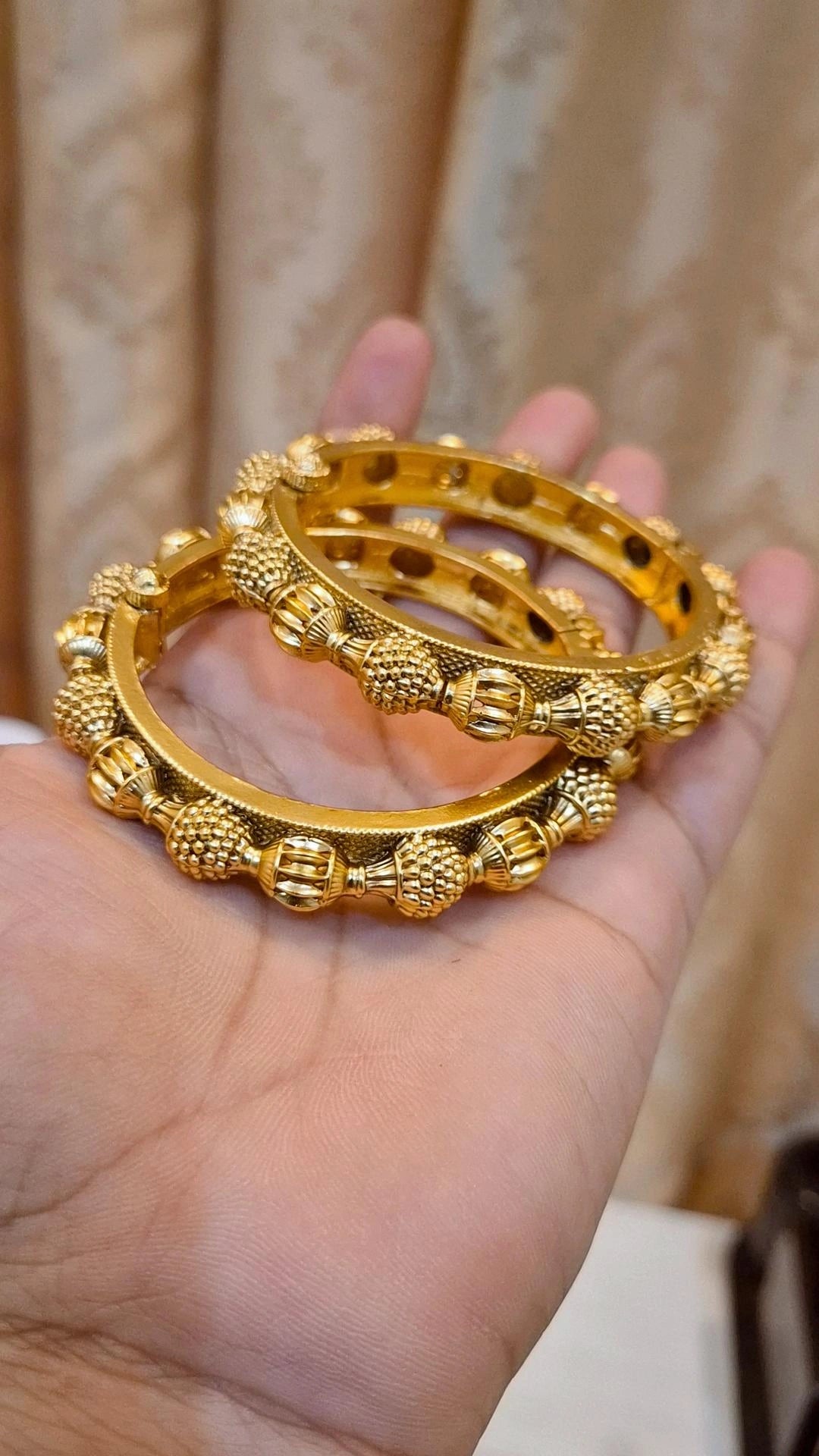 Heritage Gold Plated Bangles - Pair