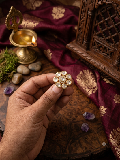 Polki uncut adjustable Size Ring
